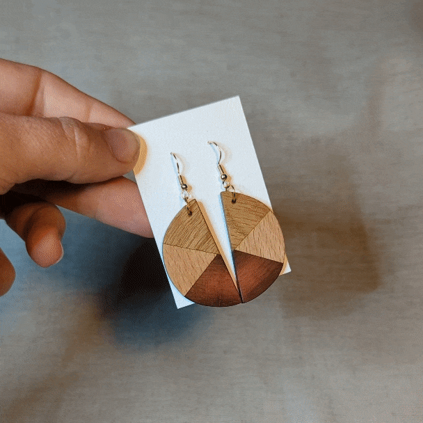 Earings - Tricolor half-moon