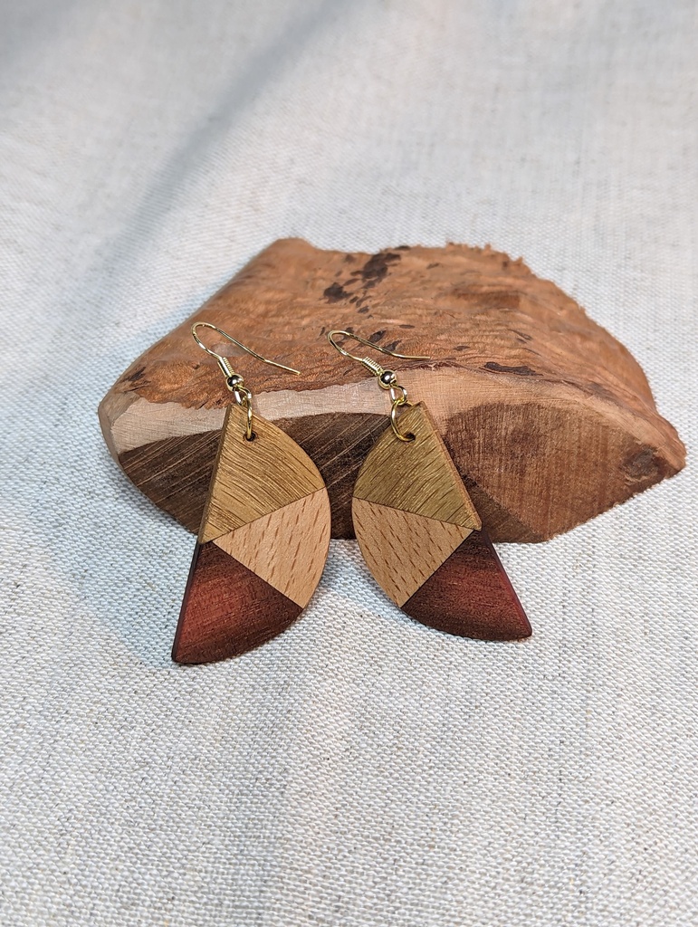 Earings - Tricolor half-moon
