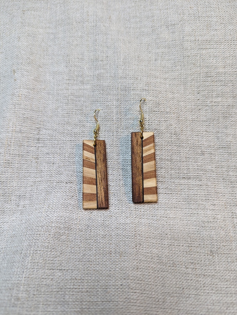 Earrings - Rectangular Sunburst