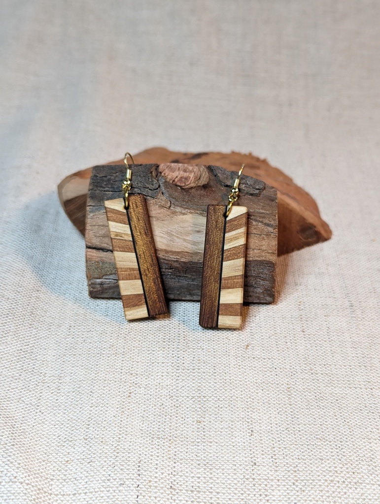 Earrings - Rectangular Sunburst