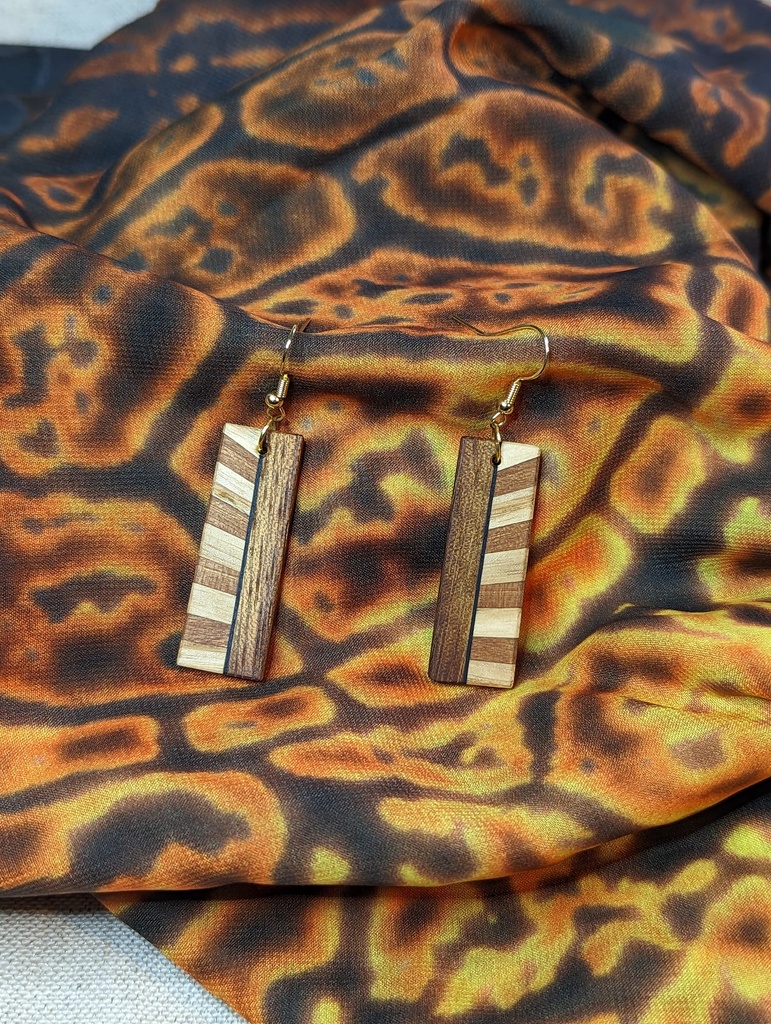 Earrings - Rectangular Sunburst