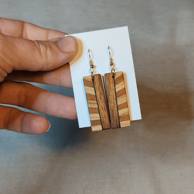 Earrings - Rectangular Sunburst
