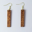 Boucle d'oreille "plaque" en acajou