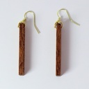 Boucle d'oreille "plaque" en acajou