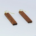 Boucle d'oreille "plaque" en acajou