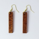 Boucle d'oreille "plaque" en acajou