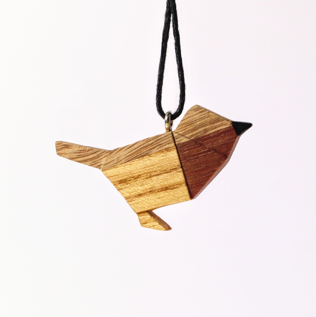 Pendentif rouge gorge tricolore