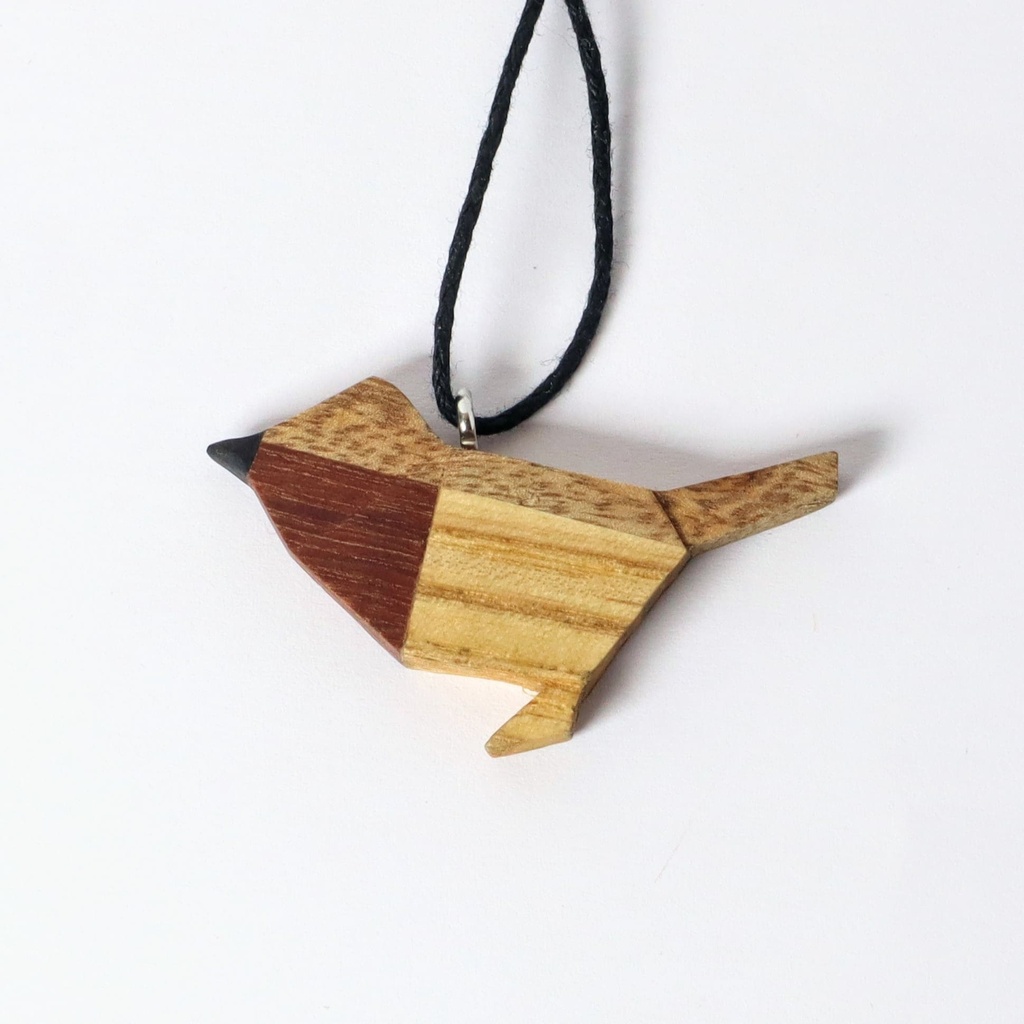 Pendentif rouge gorge tricolore